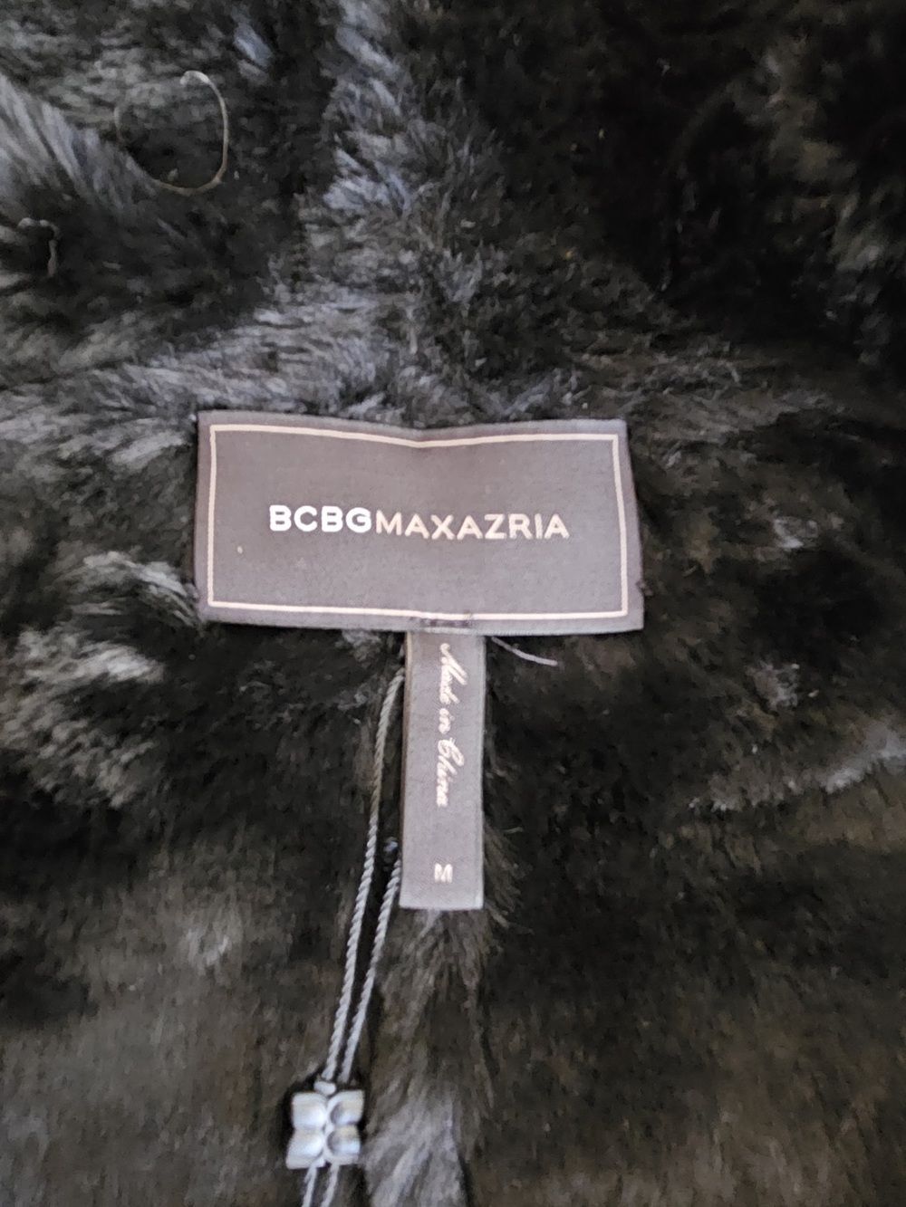 BCBGMAXAZRIA Stefano Faux Fur Draped Vest - Black - Never Worn [M] - Picture 2 of 14